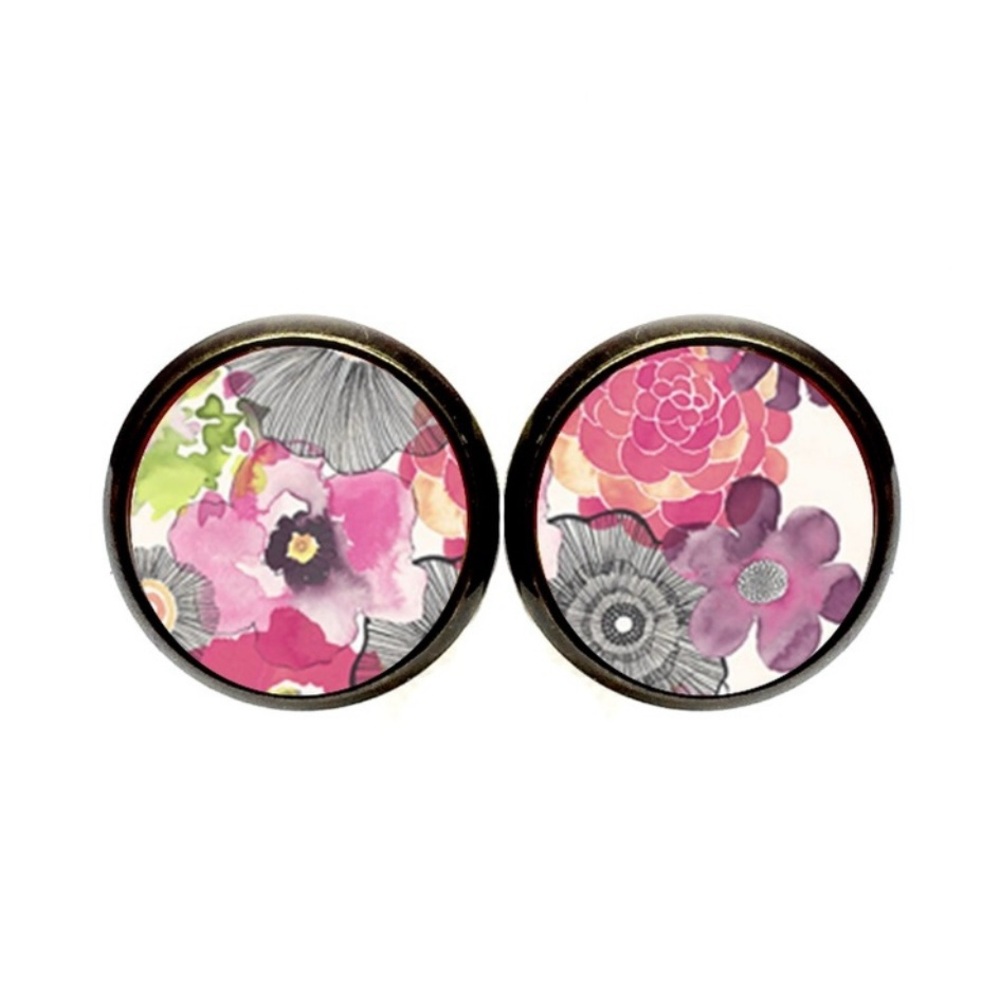 🎉3 / $9 DEAL 
Handmade Floral earring studs 12mm